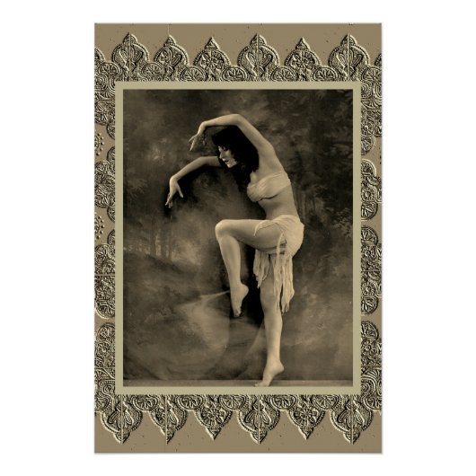 Sepia Poster met  danseres Kyra (Voorkant)