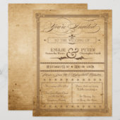  Sepia Poster Style Wedding Invite Kaart (Voorkant / Achterkant)