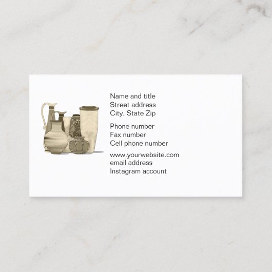 Sepia Pottery Shop Visitekaartje (Achterkant)