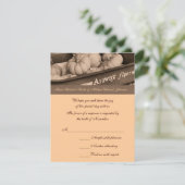 Sepia Pumpkins Wagon Wedding Response RSVP Card (Staand voorkant)