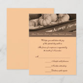 Sepia Pumpkins Wagon Wedding Response RSVP Card (Voorkant / Achterkant)
