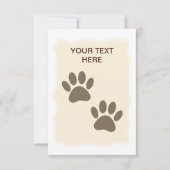  sepia Puppy Paw-printers Kaart (Voorkant)