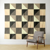 Sepia Quadrangles Tapestry Wandkleed (In Situ (horizontaal))