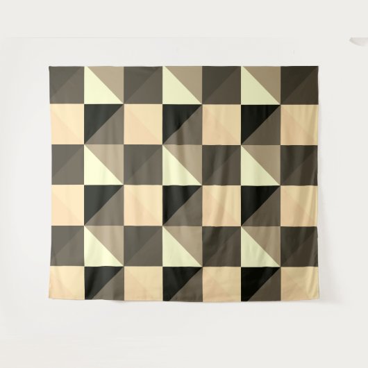 Sepia Quadrangles Tapestry Wandkleed (Voorkant (horizontaal))