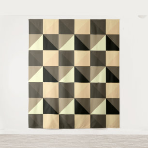 Sepia Quadrangles Tapestry Wandkleed