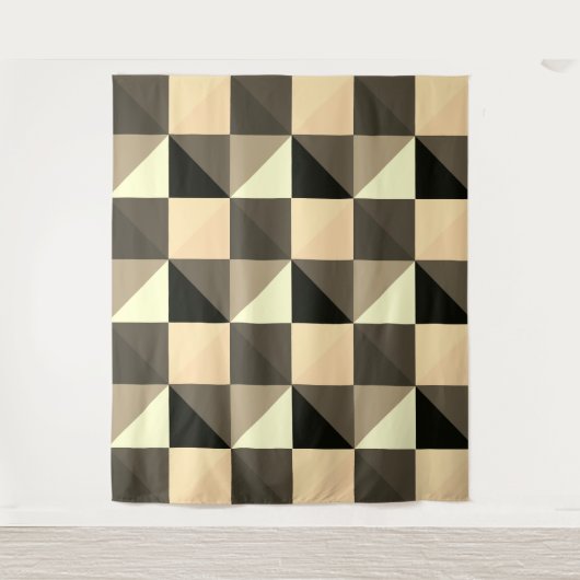 Sepia Quadrangles Tapestry Wandkleed (Voorkant)
