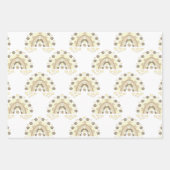 sepia regenboogdog en harten ompakken inpakpapier vel (Voorkant)