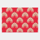 sepia regenbooghond en hart inpakpapier vel (Voorkant 3)