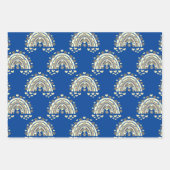 sepia regenbooghond en hart inpakpapier vel (Voorkant 2)