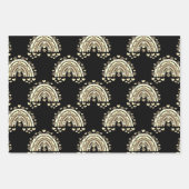 sepia regenbooghond en hart inpakpapier vel (Voorkant)