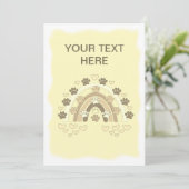  sepia regenbooghond en hart kaart (Staand voorkant)