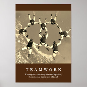 Sepia Retro Teamwork Motivatie Inspirerend Poster