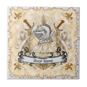 Sepia ridder Schild achternaam Tegeltje