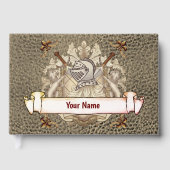 Sepia ridder Shield achternaam Gastenboek (Voorkant)