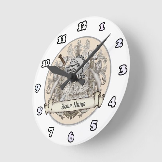 Sepia ridder Shield achternaam Ronde Klok (Hoek)