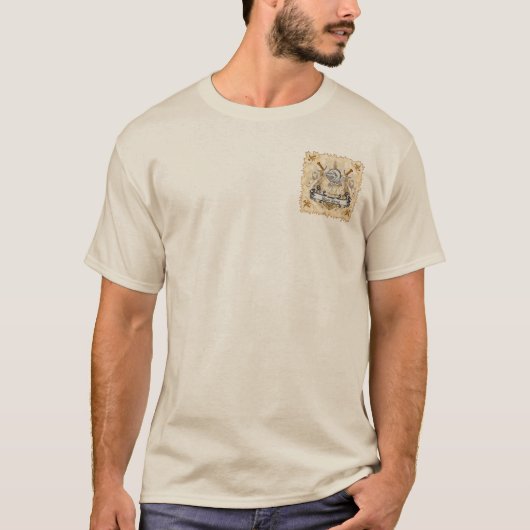 Sepia ridder Shield achternaam T-shirt (Voorkant)