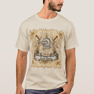 Sepia ridder Shield achternaam T-shirt