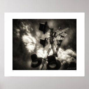 Sepia Roestgordel Spoorweg Sentinel Posterprint Poster