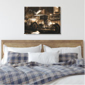 Sepia Rolls Royce Canvas Afdruk (Insitu (Slaapkamer))