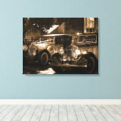 Sepia Rolls Royce Canvas Afdruk (Insitu (Houten vloer))
