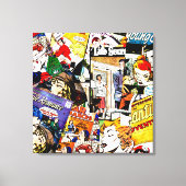 Sepia Romance Comic Book Cover Jumble Collage Canvas Afdruk (Voorkant)
