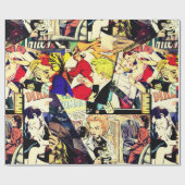 Sepia Romance Comic Book Hoesje Jumble Collage Cadeaupapier (Vlak)