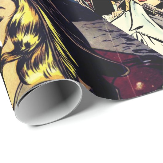 Sepia Romance Comic Book Hoesje Jumble Collage Cadeaupapier (Rol Hoek)