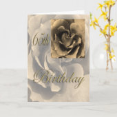 Sepia Roos 65ste verjaardag Kaart (Gele Bloem)