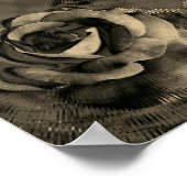 Sepia Roos Bloem in bloei Abstract  Poster (Hoek)