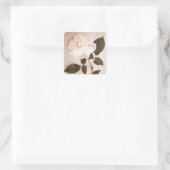  Sepia Roos Bloemstengel Bloemen Parc Vierkante Sticker (Tas)