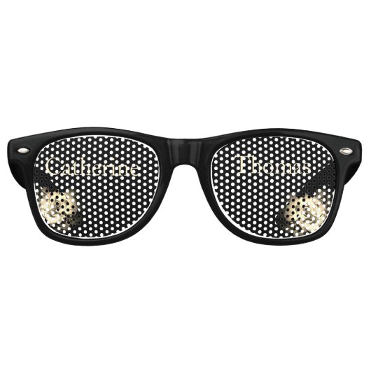 Sepia Roos Bruid & bruidegom Party Zonnebril (Voorkant)