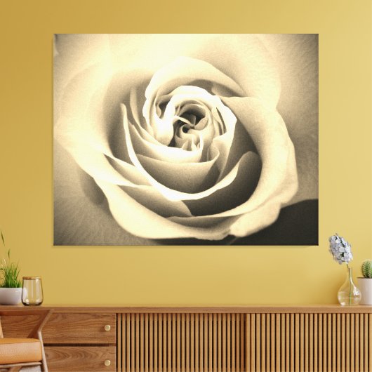 Sepia Roos Canvas Afdruk (Insitu (Woonkamer))