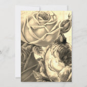  sepia roos floral bruiloft verlofpartij kaart (Achterkant)