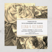  sepia roos floral bruiloft verlofpartij kaart (Voorkant / Achterkant)