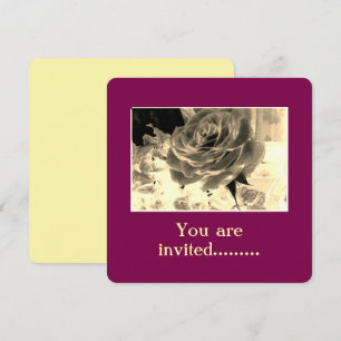 Sepia Roos Invitation Kaart