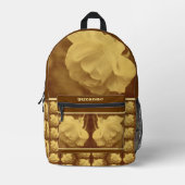 Sepia Roos regendruppels oud  gepersonaliseerd Bedrukte Rugzak (Voorkant)