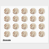 Sepia Roos Ronde Sticker (Vel)