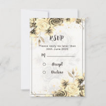 Sepia Roos - RSVP kaart