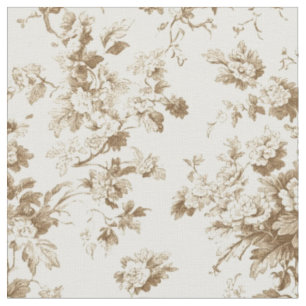Sepia Roos Tak Toile Patroon Stof