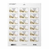 Sepia Roos - trouwadreslabels Etiket (Full Sheet)