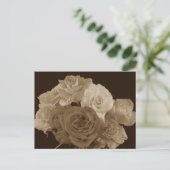 Sepia Rose Bouquet Briefkaart (Staand voorkant)