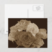 Sepia Rose Bouquet Briefkaart (Voorkant / Achterkant)