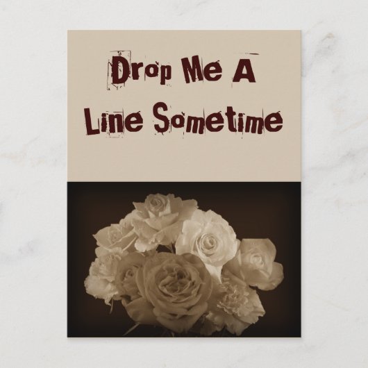Sepia Rose Bouquet Briefkaart (Voorkant)