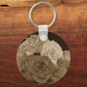 Sepia Rose Bouquet Sleutelhanger (Voorkant)