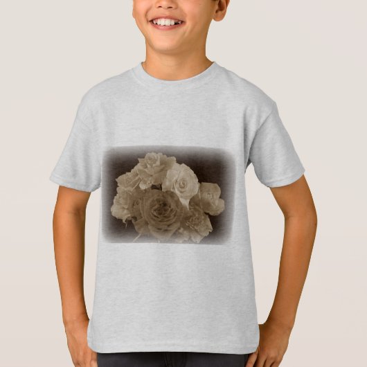 Sepia Rose Bouquet T-shirt (Voorkant)