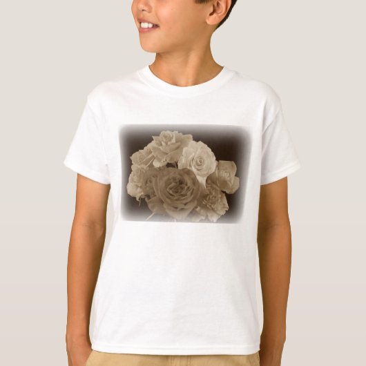 Sepia Rose Bouquet T-shirt (Voorkant)