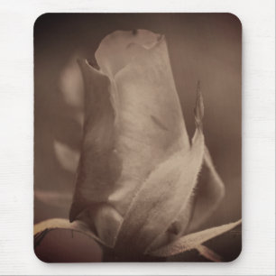 Sepia Rosebud Flower Muismat