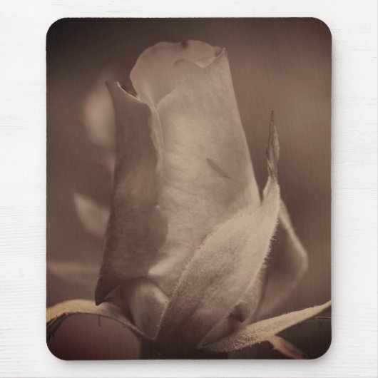  Sepia Rosebud Flower Muismat (Voorkant)