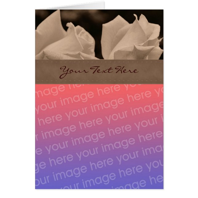 Sepia Rosebuds Floral Photo Card (Voorkant)