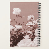Sepia Rozen Bloementuin Aangepaste Spiraal Noteboo Notitieboek (Achterkant)